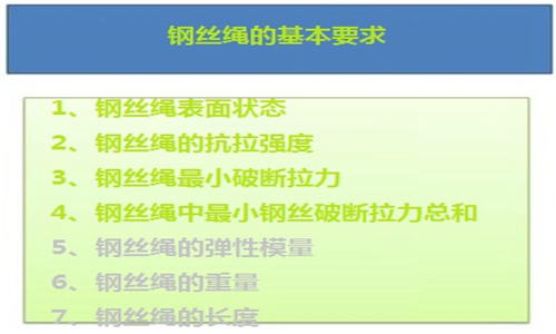 钢丝绳的基本要求