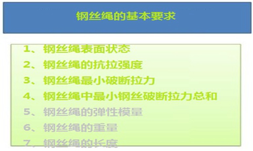 钢丝绳的基本要求